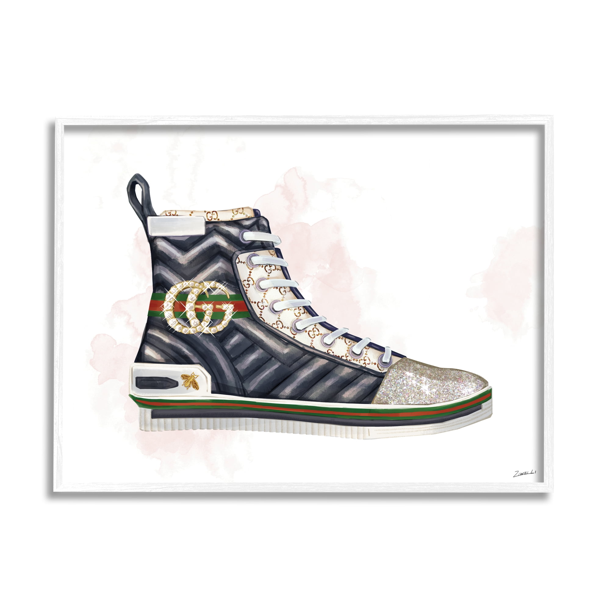 Stupell Industries Fashion Forward Pleated Sneaker Designer Glam Style, 24 x 30, Designed by Ziwei Li