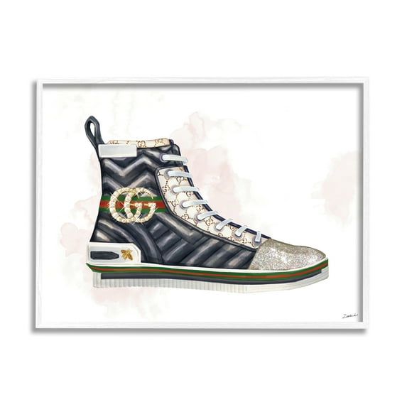 Stupell Industries Fashion Forward Pleated Sneaker Designer Glam Style, 24 x 30, Designed by Ziwei Li