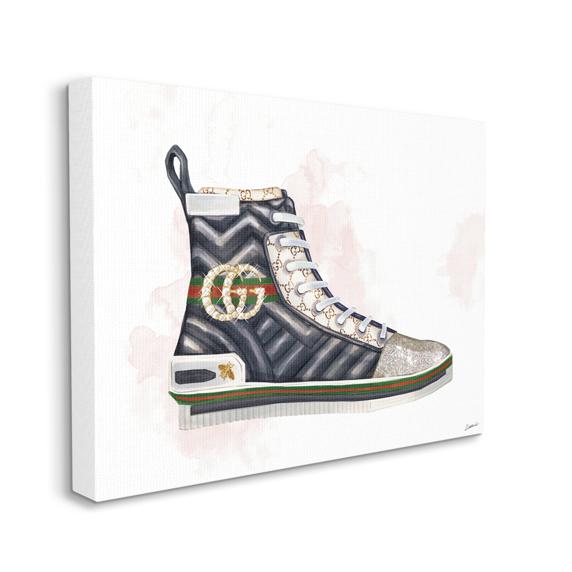 Stupell Industries Fashion Forward Pleated Sneaker Designer Glam Style, 30 x 40, Designed by Ziwei Li