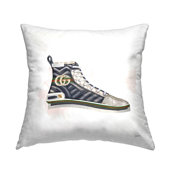 Stupell Industries Fashion Forward Pleated Sneaker Designer Glam Style Multi-Color,18 x 7 x 18 Decorative Pillows