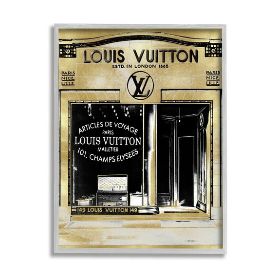 Stupell Industries Fashion Forward Storefront French Glam Architecture Beauty & Fashion Painting Gray Framed Art Print Wall Art, 16 x 20