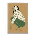 thumbnail image 1 of Stupell Industries Fashion Girl Kneeling Novelty Painting Black Framed Art Print Wall Art, 16 x 24, 1 of 10