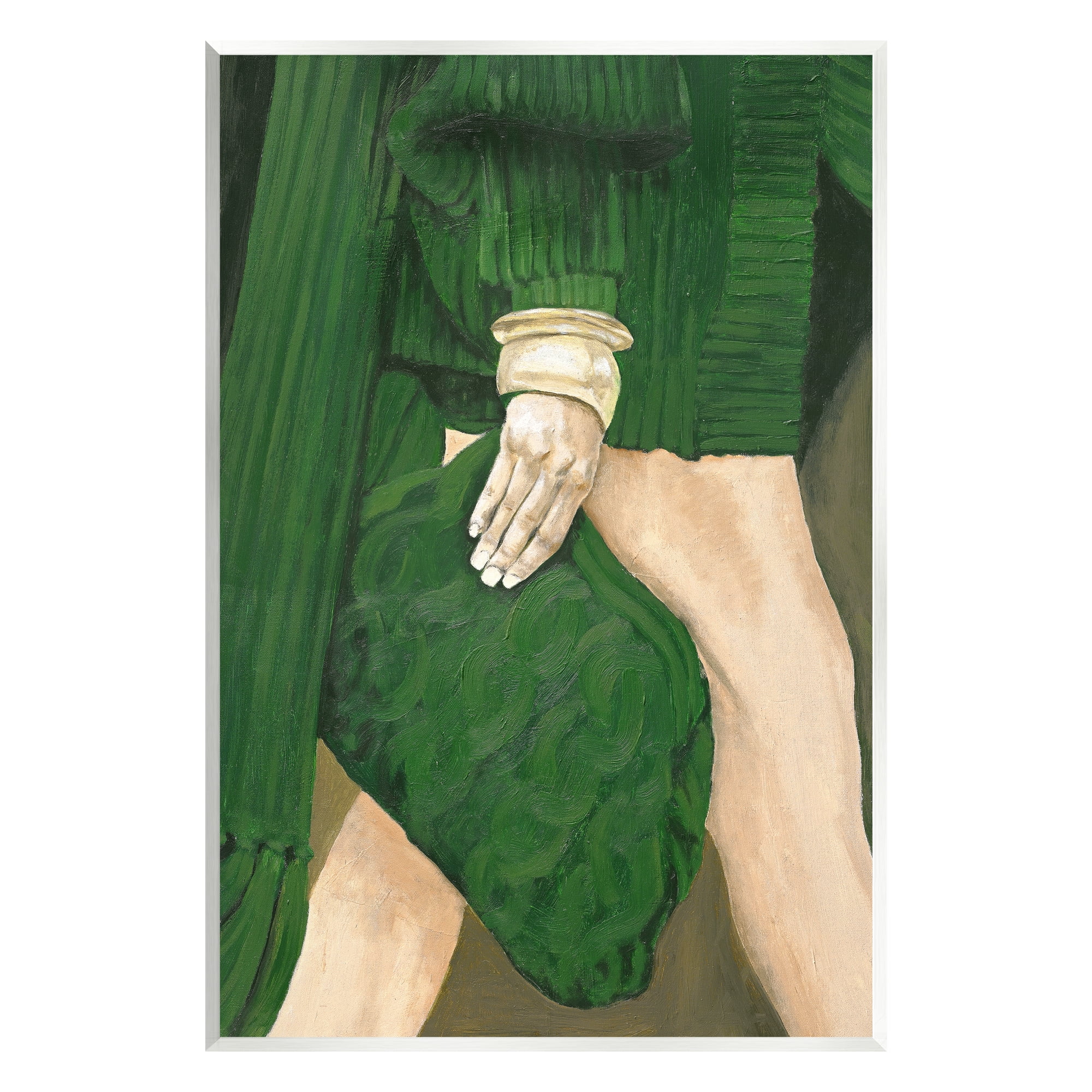Stupell Industries Fashion Girl in Green Beauty & Fashion Painting Unframed Art Print Wall Art, 13 x 19