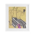 thumbnail image 1 of Stupell Industries Art Deco Fashion Girl in Stripes White Framed Print Under Glass, 13 x 16, by Melissa Wang, 1 of 8