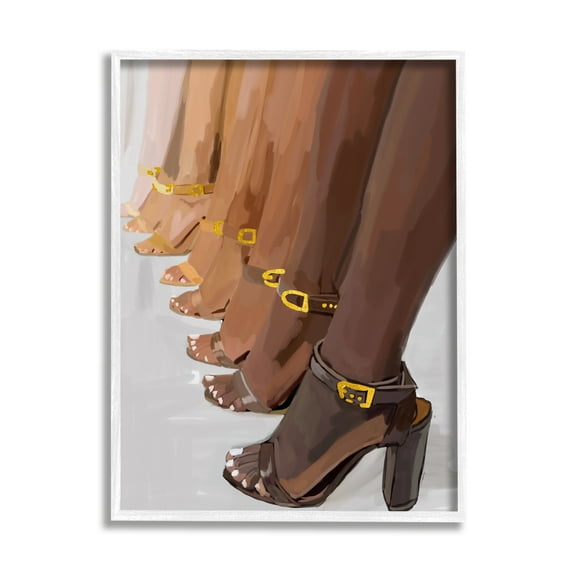 Stupell Industries Fashion Girls Heels Beauty & Fashion Painting White Framed Art Print Wall Art, 11 x 14