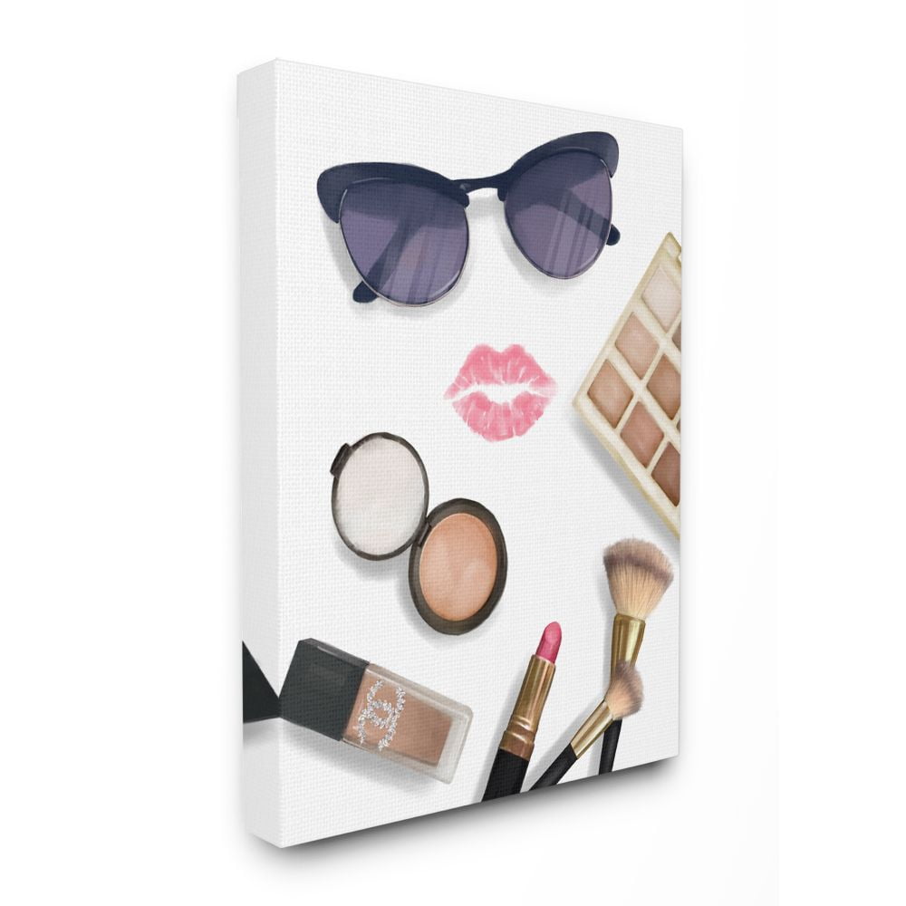 Stupell Industries Fashion Glam Accessories and Cosmetics Lipstick Kiss Canvas Wall Art Design by Ziwei Li, 24" x 30"