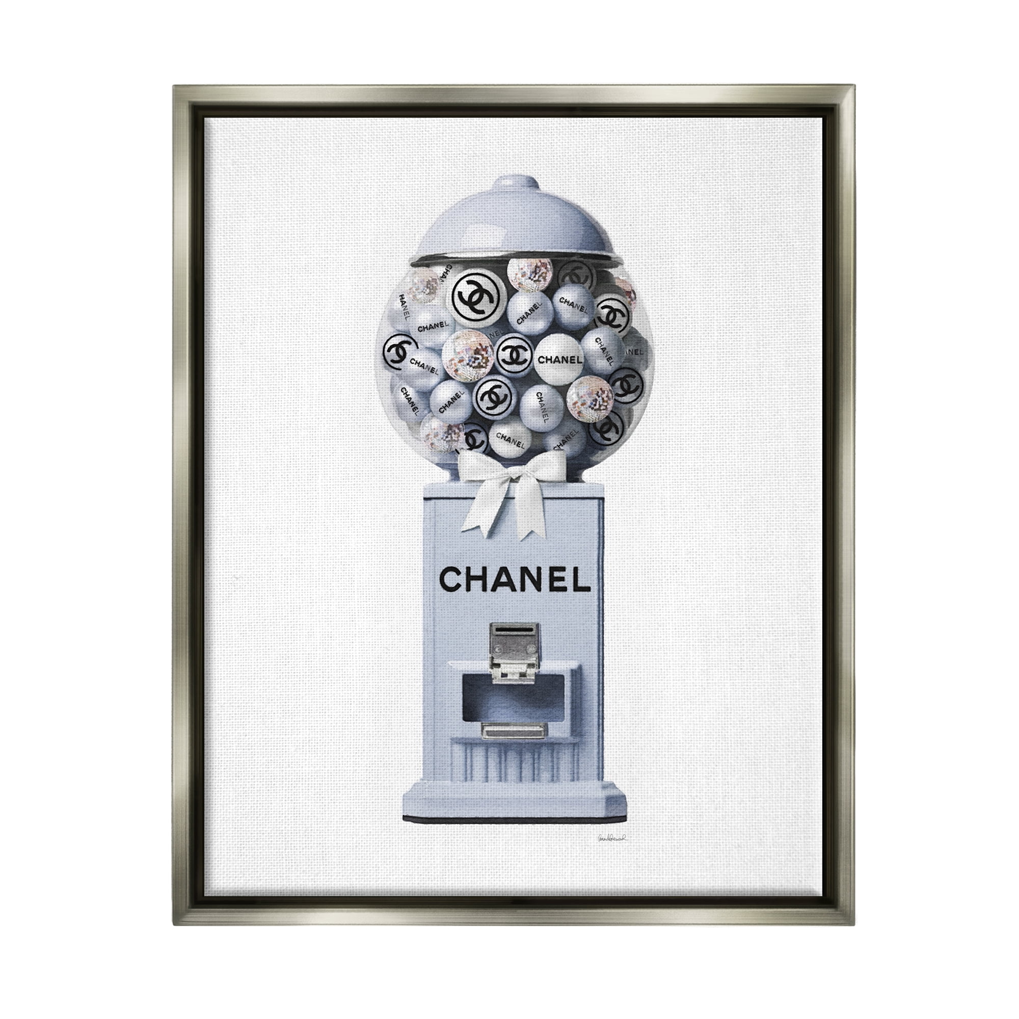 Stupell Industries Fashion Glam Candy Beauty & Fashion Painting Gray Floater Framed Canvas Art Print Wall Art, 25 x 31