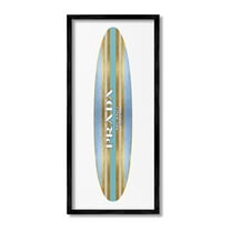 Stupell Industries Fashion Glam Surfboard Nature Painting Black Framed Art Print Wall Art, 10 x 24