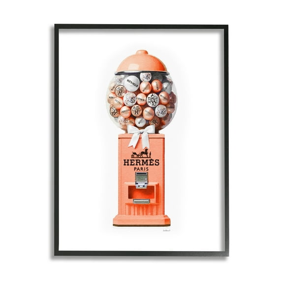 Stupell Industries Fashion Gumball Dispenser Beauty & Fashion Painting Black Framed Art Print Wall Art, 11 x 14
