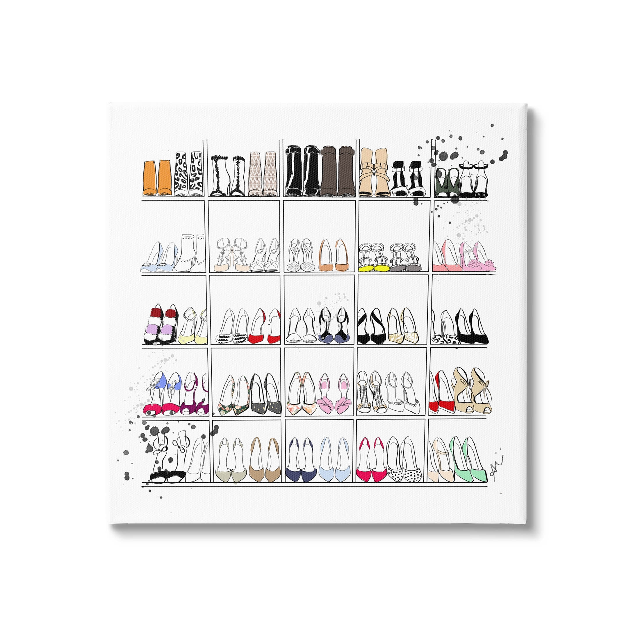 Stupell Industries Fashion Heels Glam Shopping Graphic Art Gallery Wrapped Canvas Print Wall Art, Design by Alison Petrie