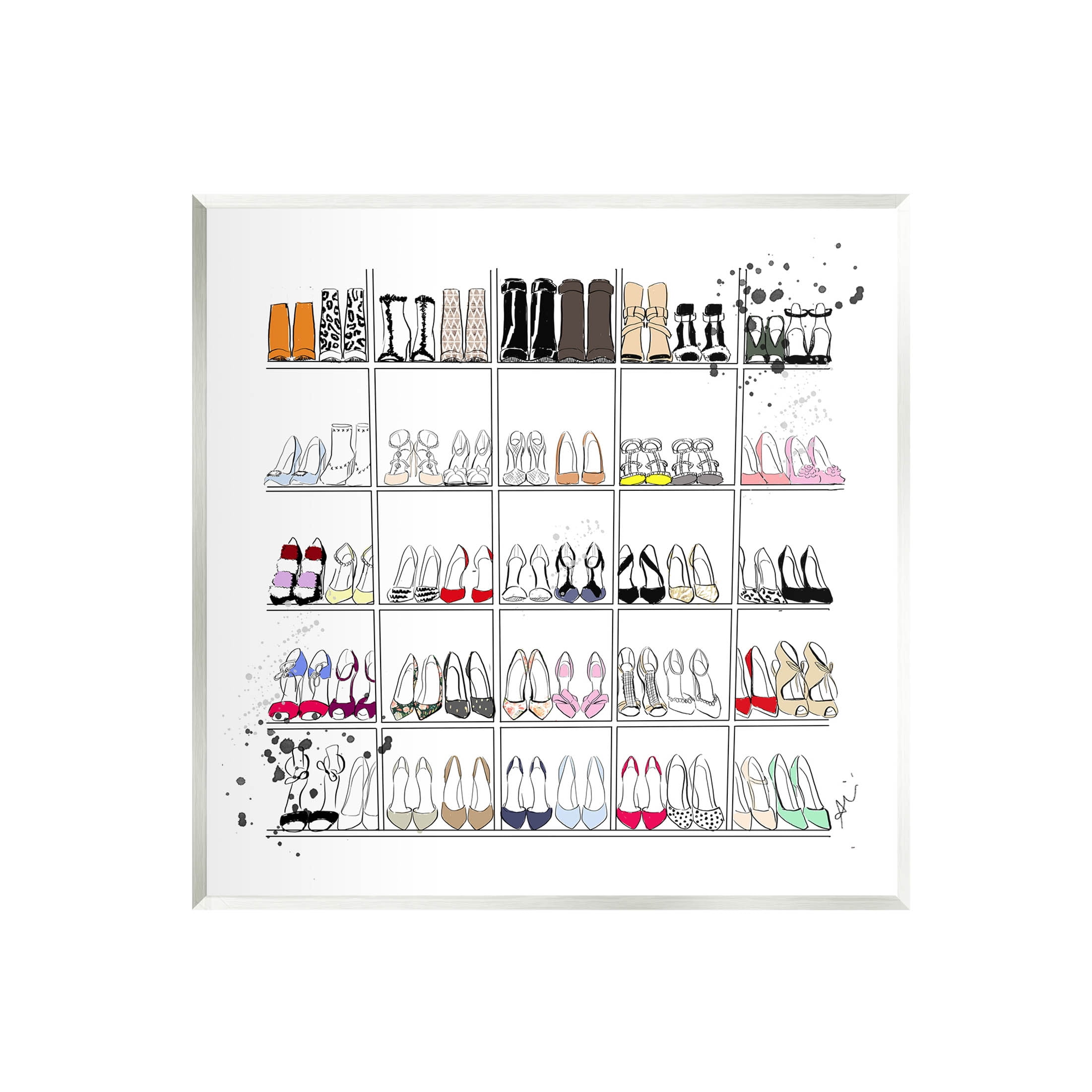 Stupell Industries Fashion Heels Glam Shopping Graphic Art Unframed Art Print Wall Art, Design by Alison Petrie
