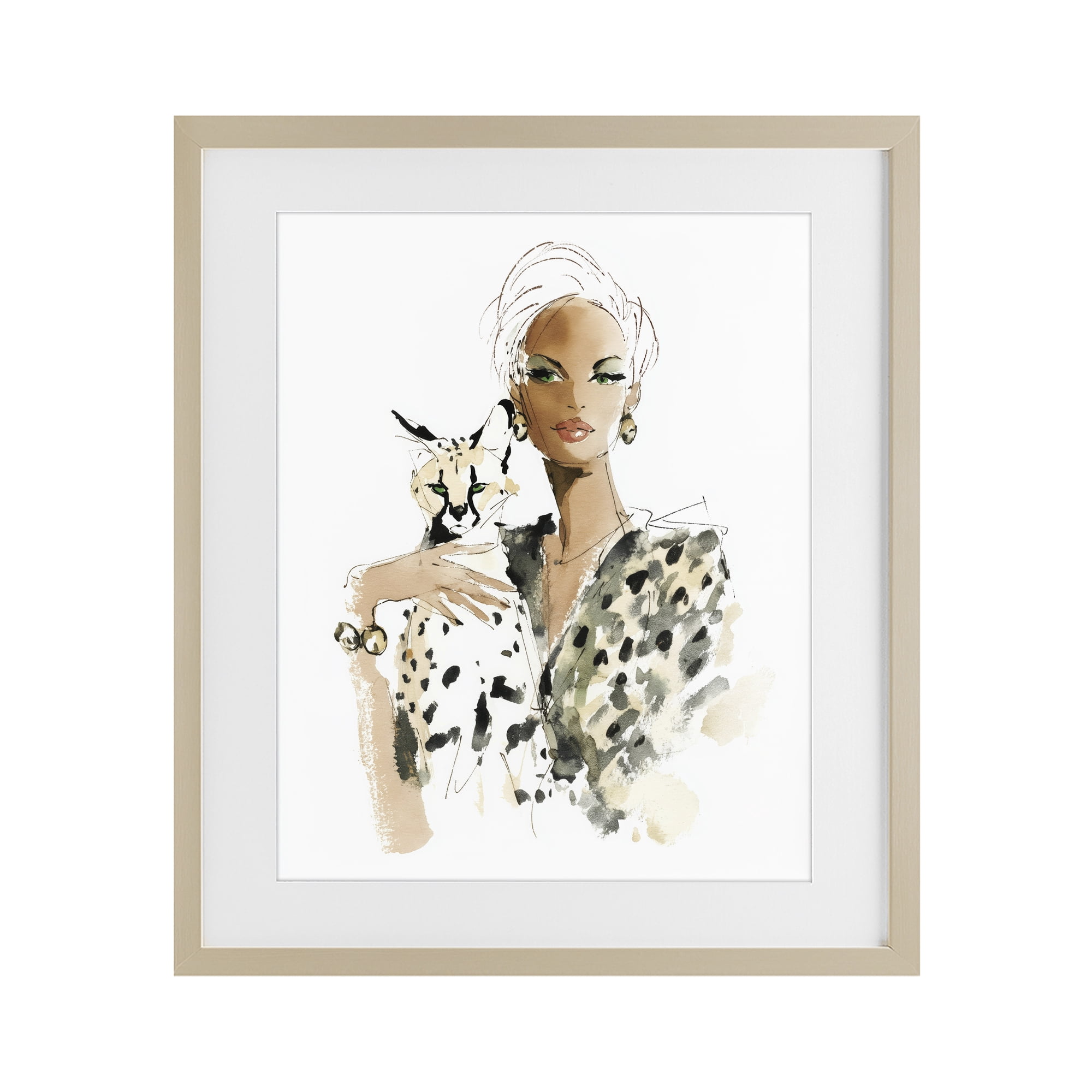 Stupell Industries Fashion Hunt Elegant Woman Birch Framed Print Under Glass, design by Svetlana Aleynikova