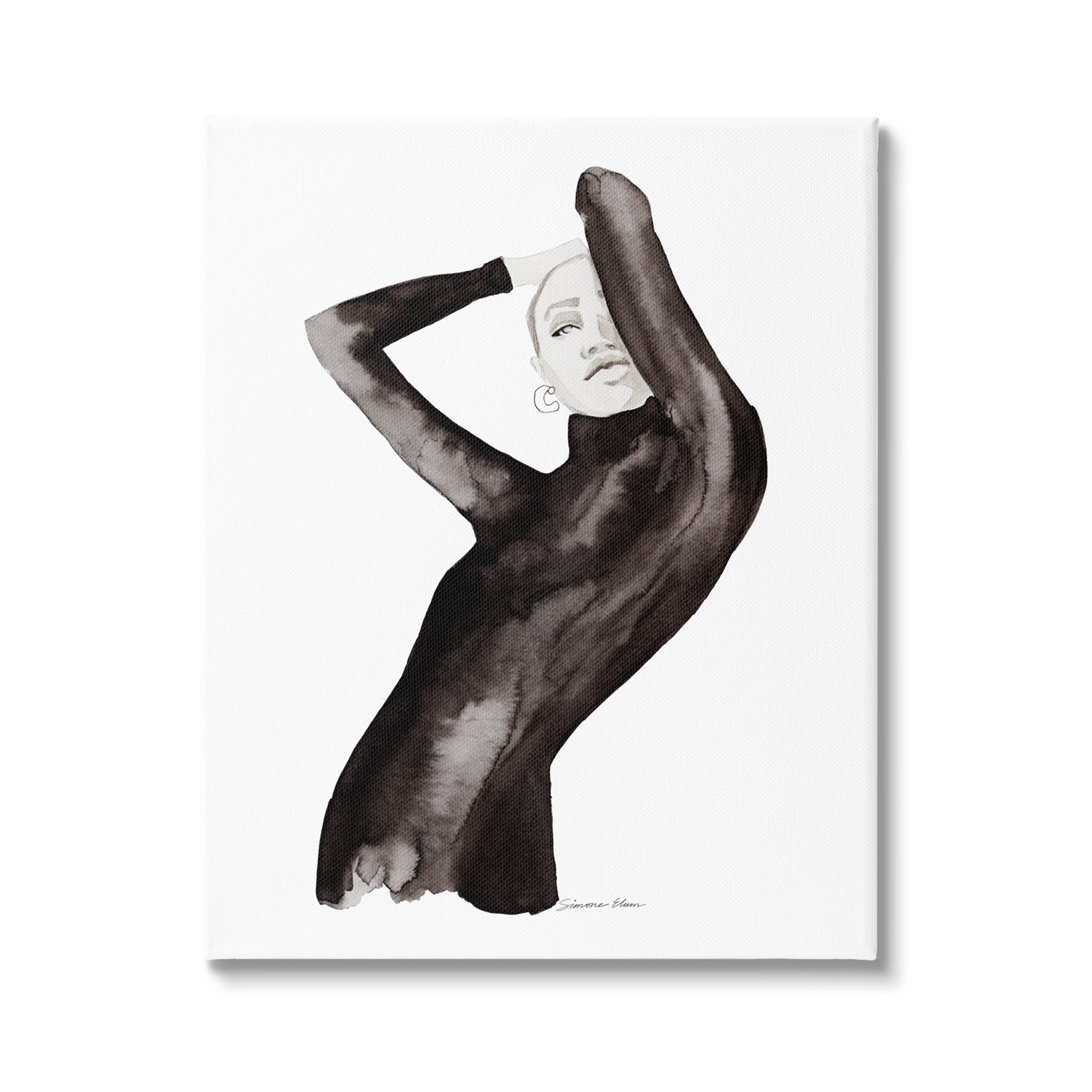 Stupell Industries Fashion Illustration Girl Beauty & Fashion Painting Gallery Wrapped Canvas Print Wall Art, 16 x 20