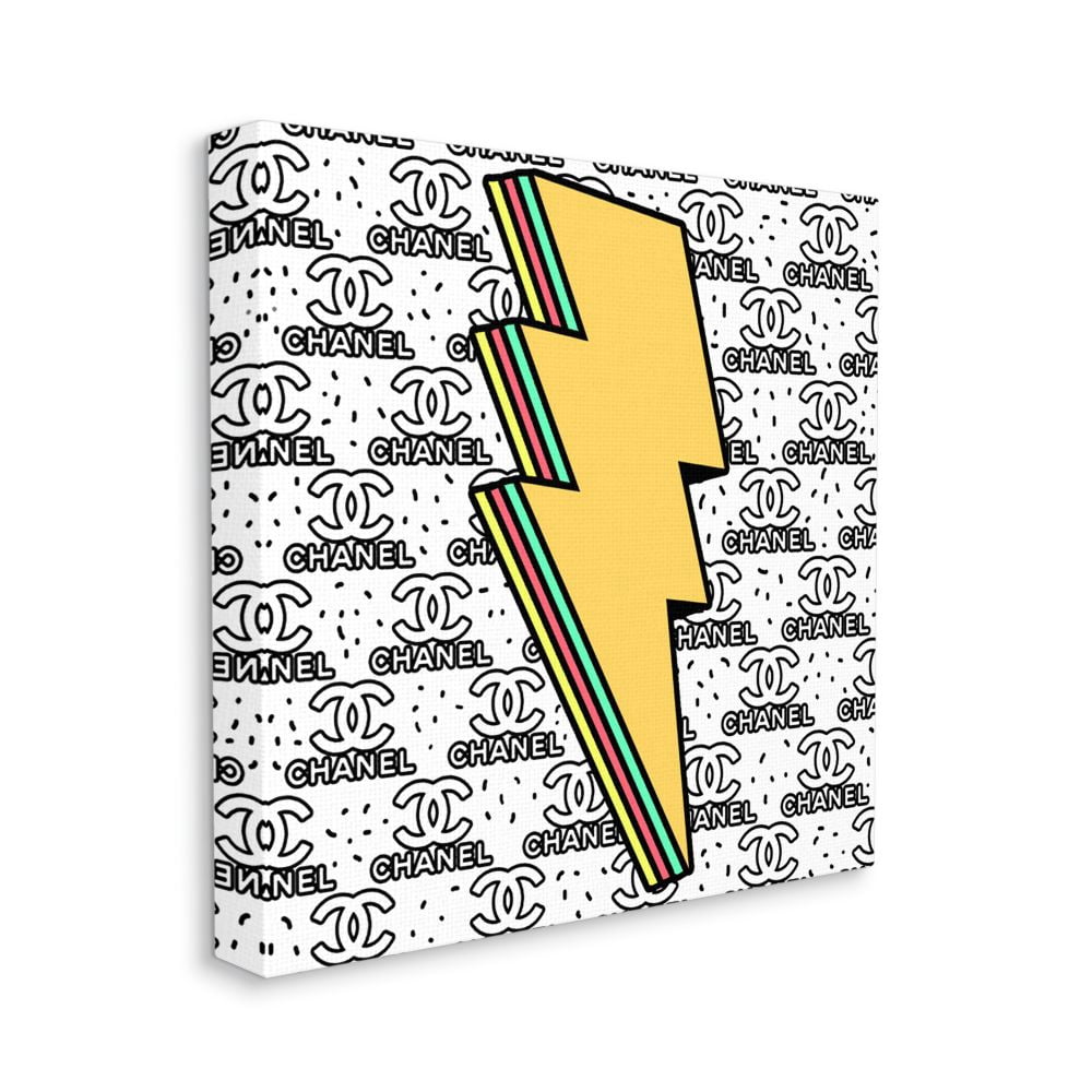 Stupell Industries Fashion Lightning Bolt Symbol over Glam Pattern Designed by Ziwei Li