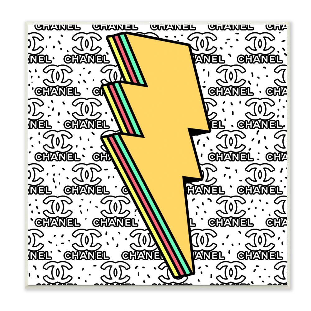 Stupell Industries Fashion Lightning Bolt Symbol over Glam Pattern Designed by Ziwei Li