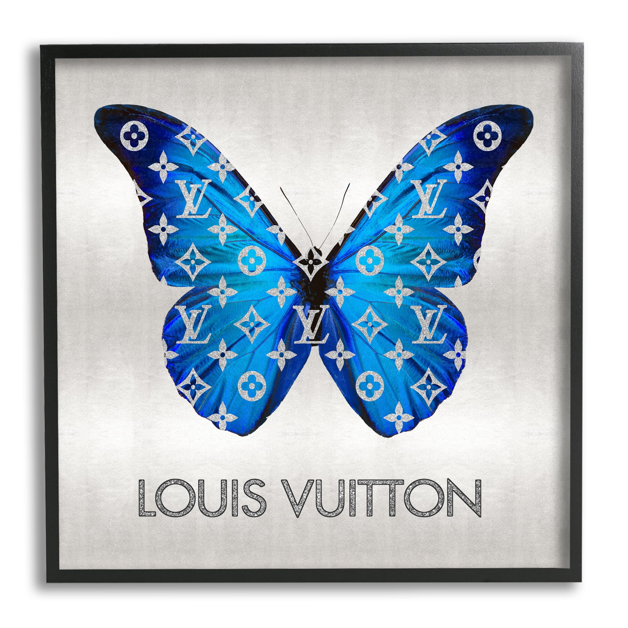 Stupell Industries Fashion Logo Butterfly Animals & Insects Painting Black Framed Art Print Wall Art, 17 x 17