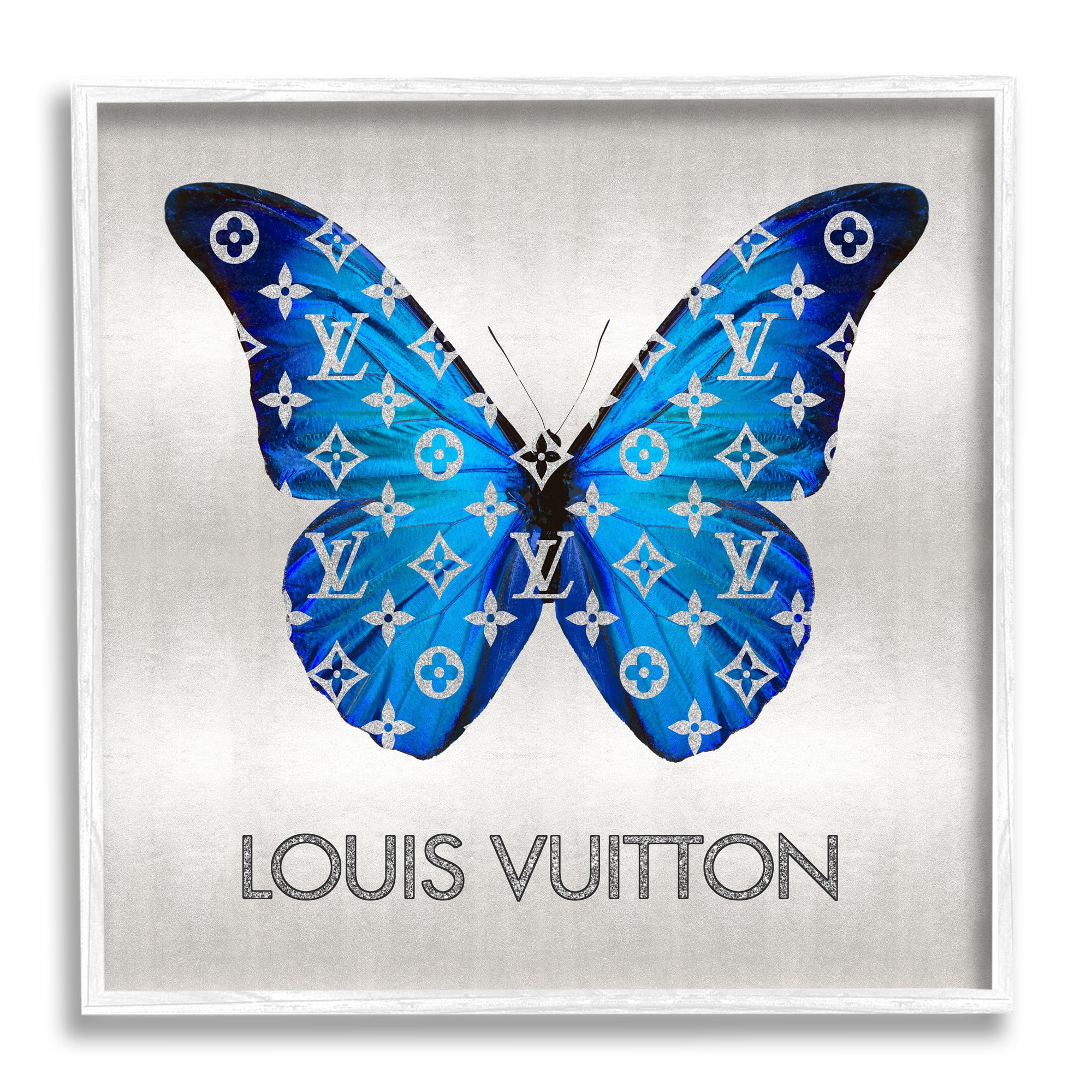 Stupell Industries Fashion Logo Butterfly Animals & Insects Painting White Framed Art Print Wall Art, 24 x 24