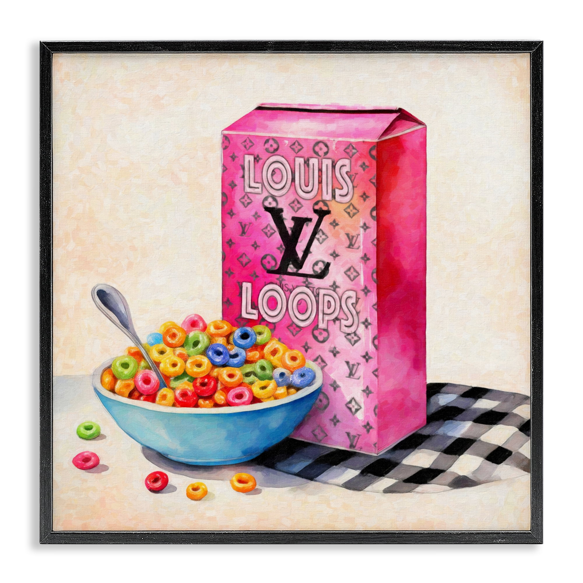 Stupell Industries Fashion Loops Cereal Black Framed Giclee Art, design by Grotto Studios
