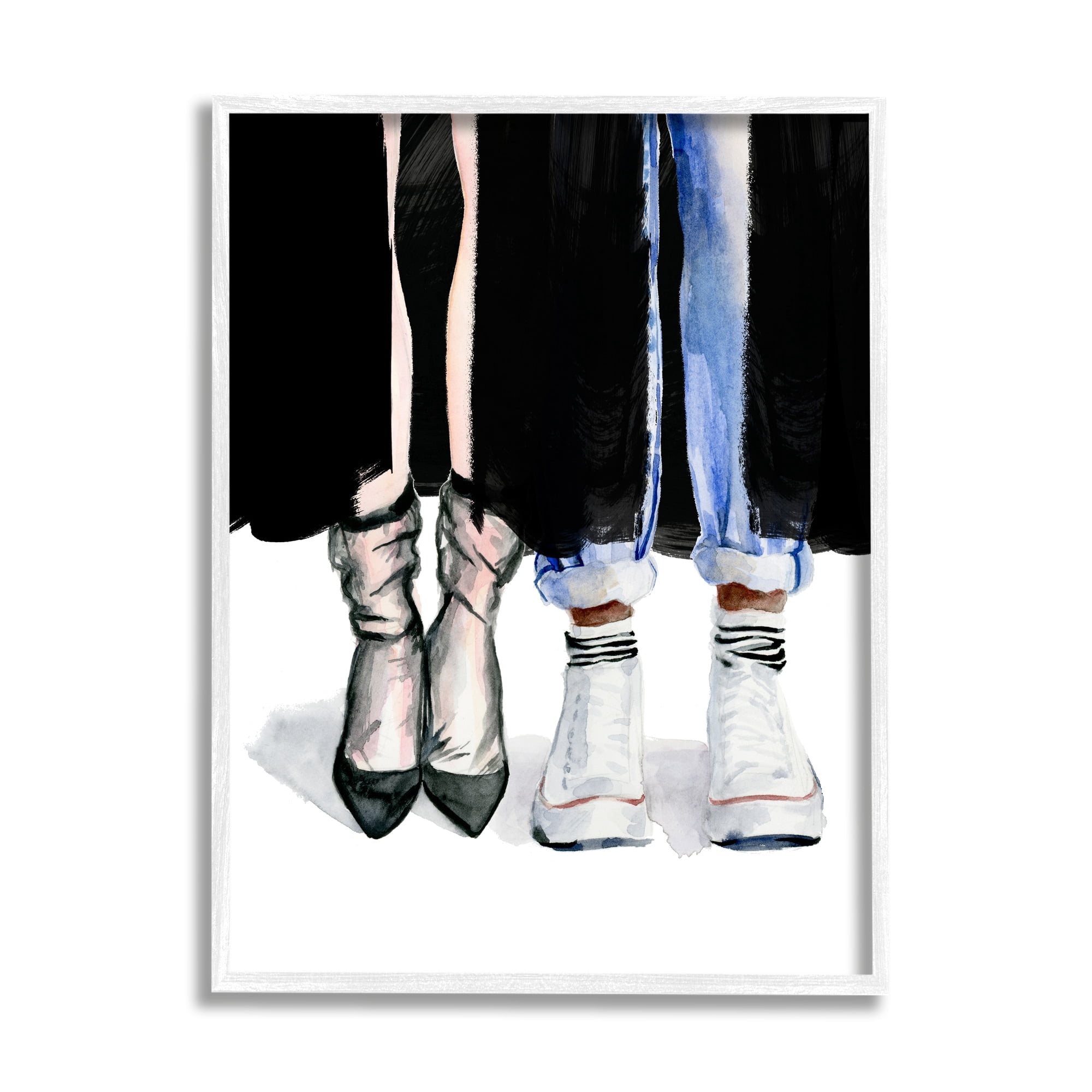 Stupell Industries Fashion Man & Woman Shoes Heels Beauty & Fashion Painting White Framed Art Print Wall Art