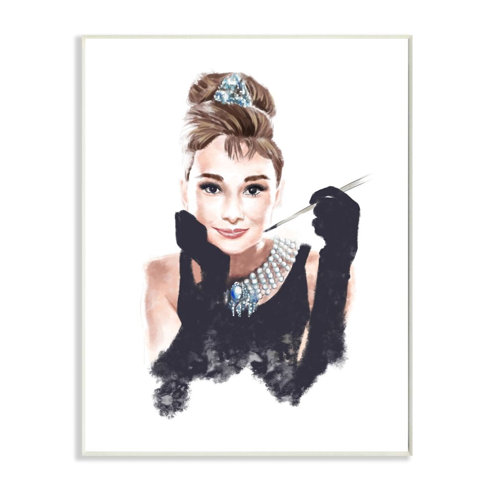 Stupell Industries Fashion Model Glam Girl Figure Painting Wall Plaque by Ziwei Li, 13" x 19", Wall Plaque