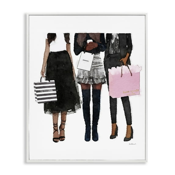 Stupell Industries Fashion Models Glam Watercolor Beauty & Fashion Painting White Framed Art Print Wall Art, 24 x 30