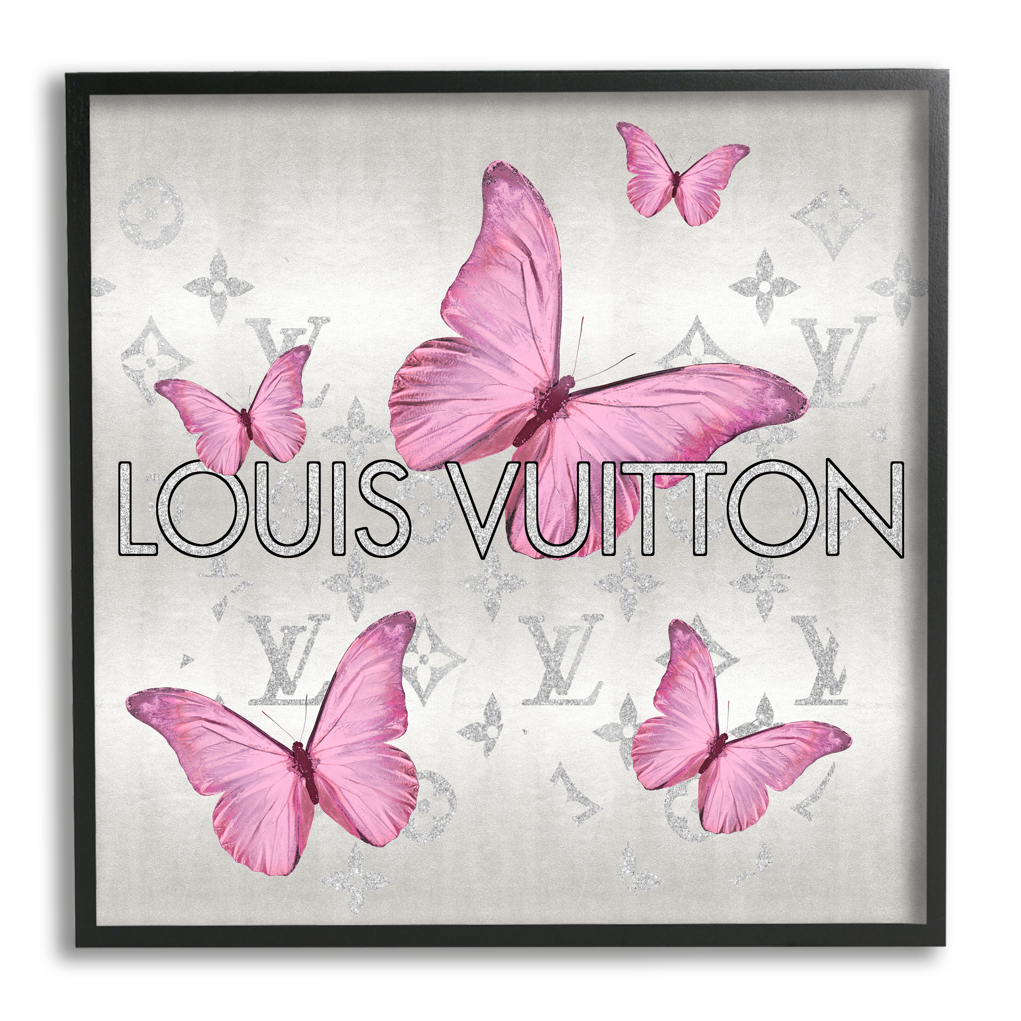 Stupell Industries Fashion Pattern Butterflies Animals & Insects Painting Black Framed Art Print Wall Art, 12 x 12
