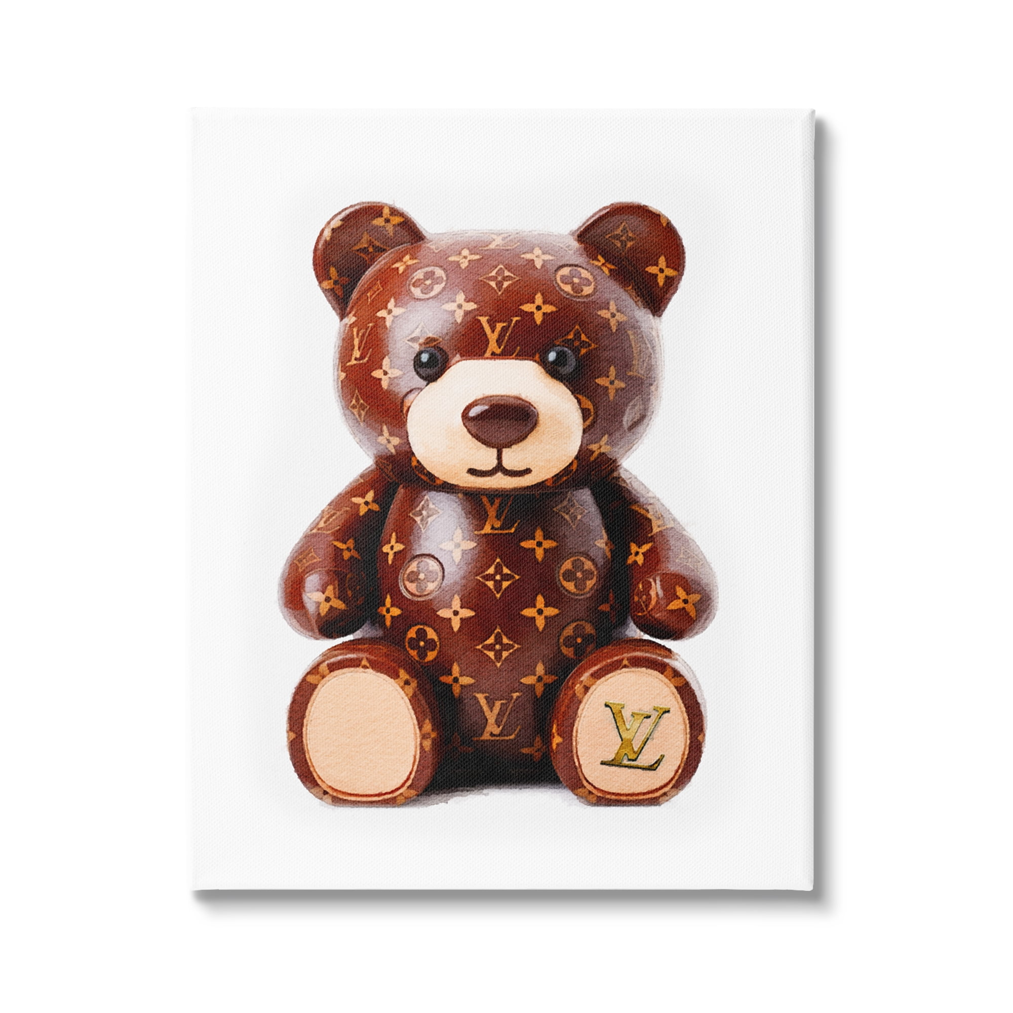 Stupell Industries Fashion Patterned Bear Beauty & Fashion Painting Gallery Wrapped Canvas Art Print Wall Art, 24 x 30