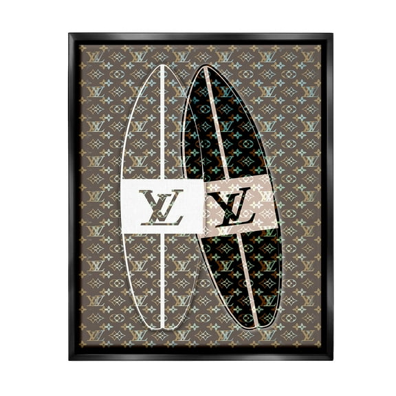 Stupell Industries Fashion Patterned Surf Beauty & Fashion Painting Black Floater Framed Canvas Art Print Wall Art, 17 x 21