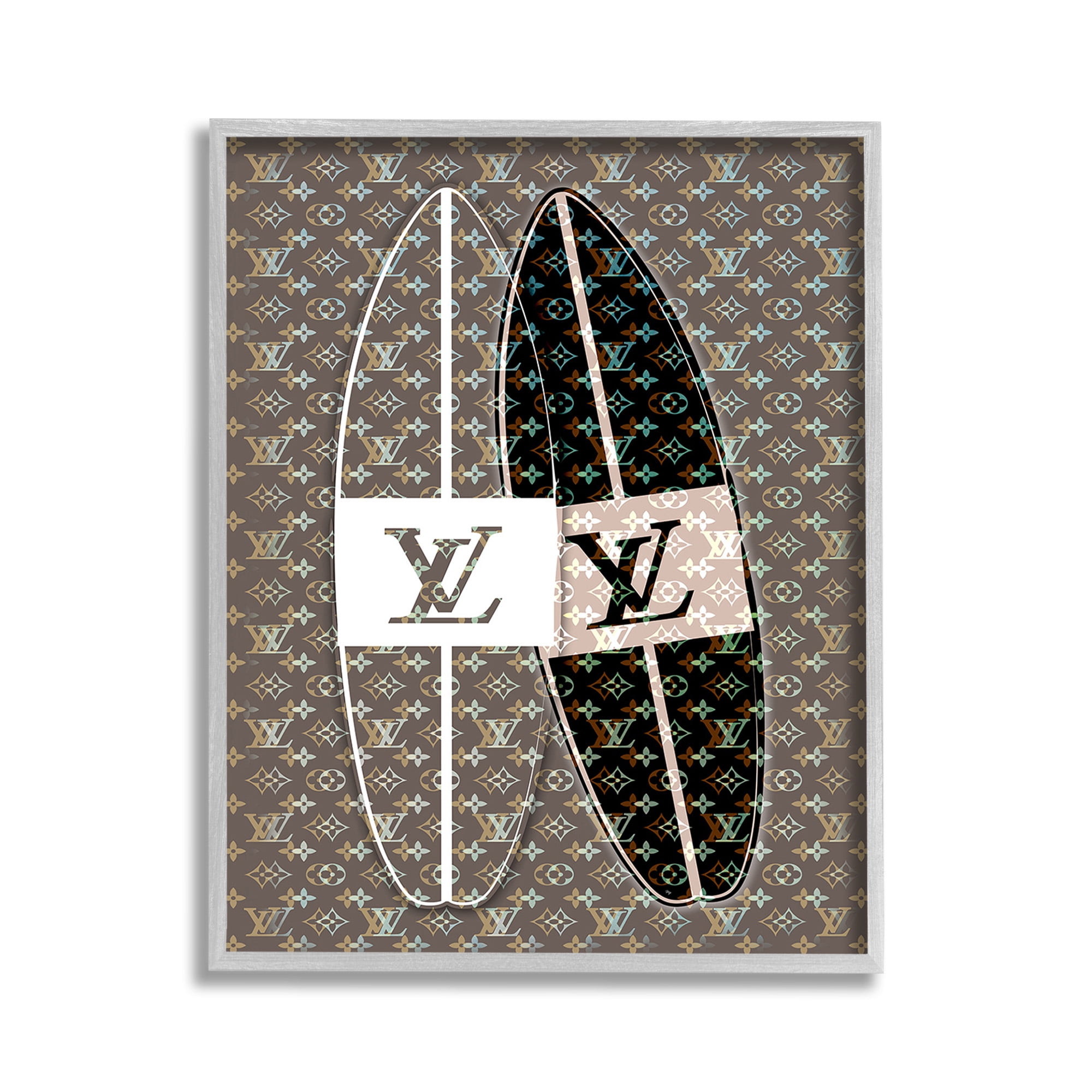 Stupell Industries Fashion Patterned Surf Beauty & Fashion Painting Gray Framed Art Print Wall Art, 11 x 14