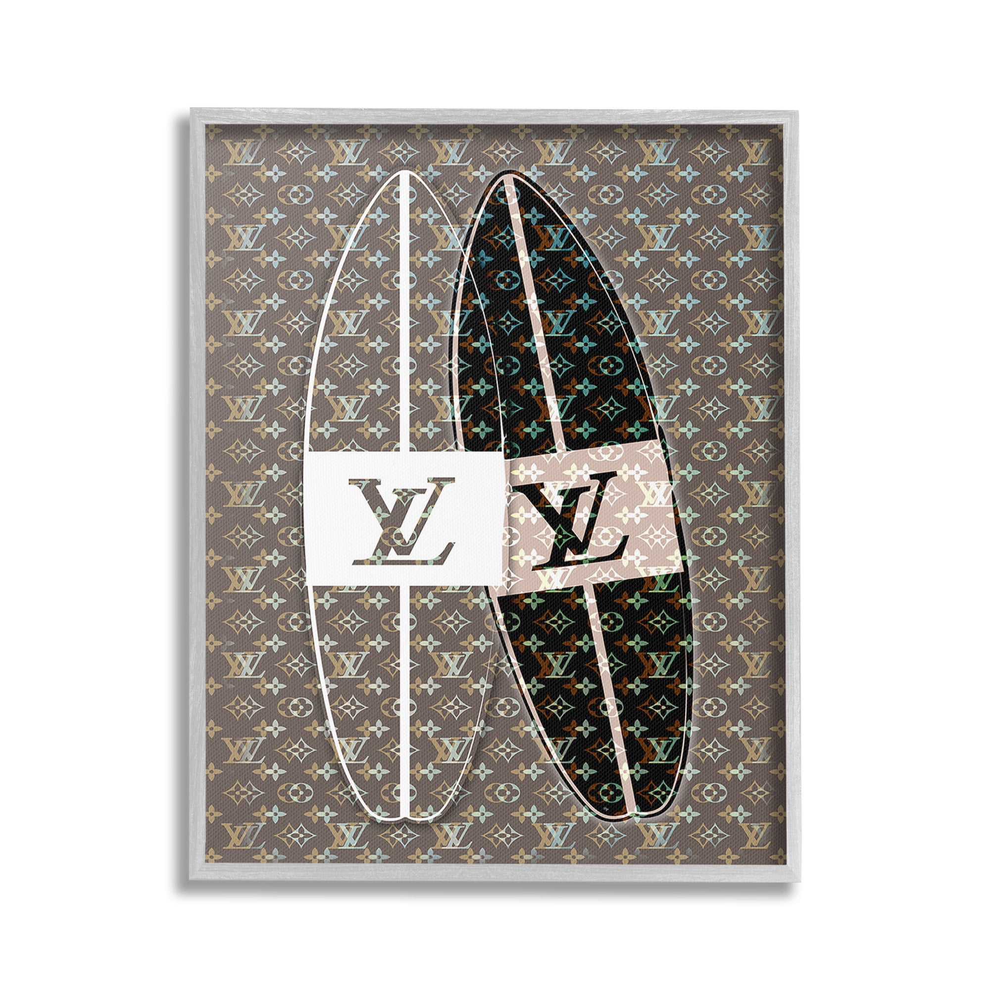 Stupell Industries Fashion Patterned Surf Beauty & Fashion Painting Gray Framed Art Print Wall Art, 16 x 20