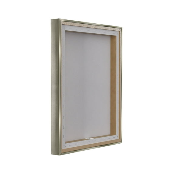 Stupell Industries Fashion Perfume Gold Rainbow Luster Gray Framed Floating Canvas Wall Art, 24x30, by Amanda Greenwood