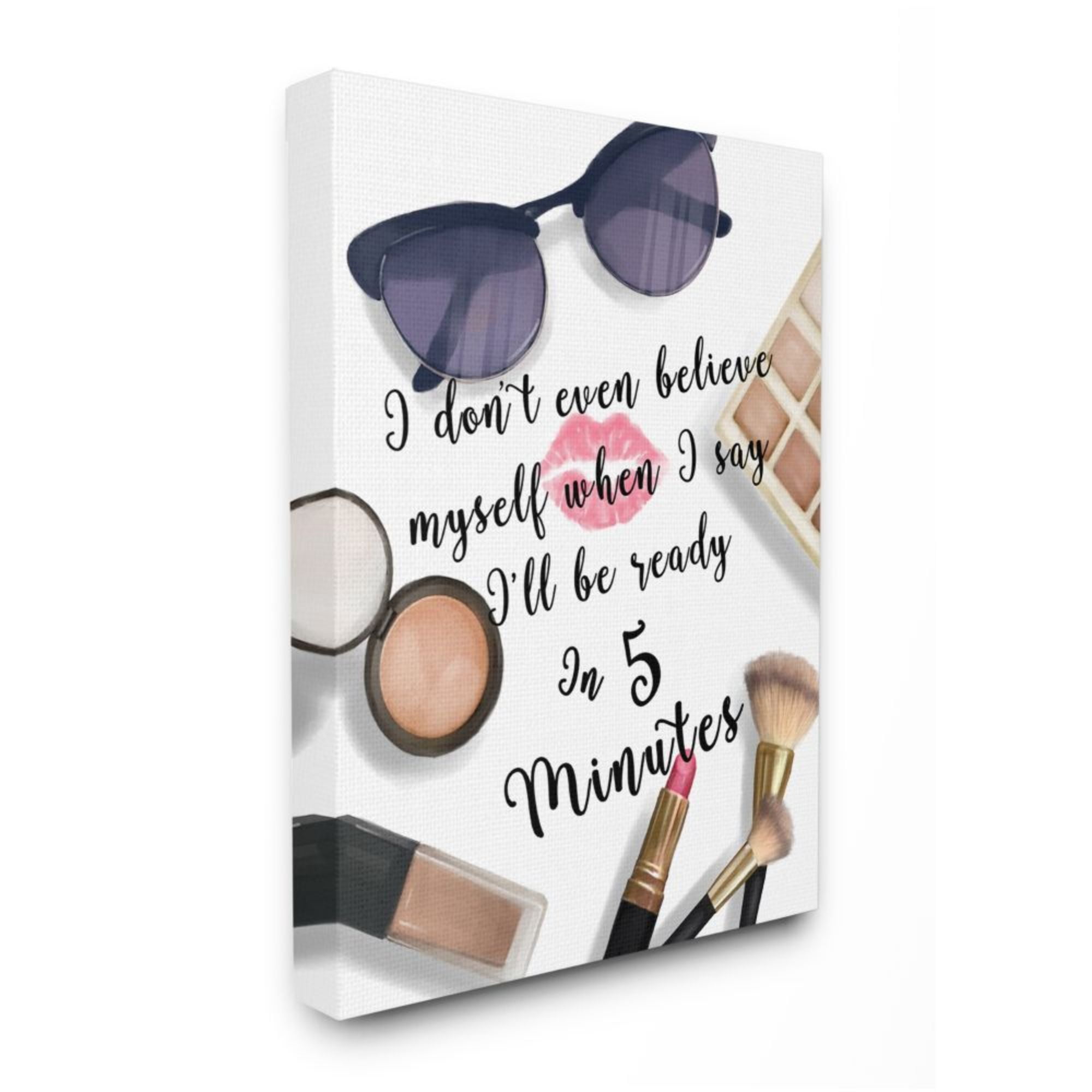 Stupell Industries Fashion Ready in Five Quote Glam Humor Design by Ziwei Li, 36" x 48"