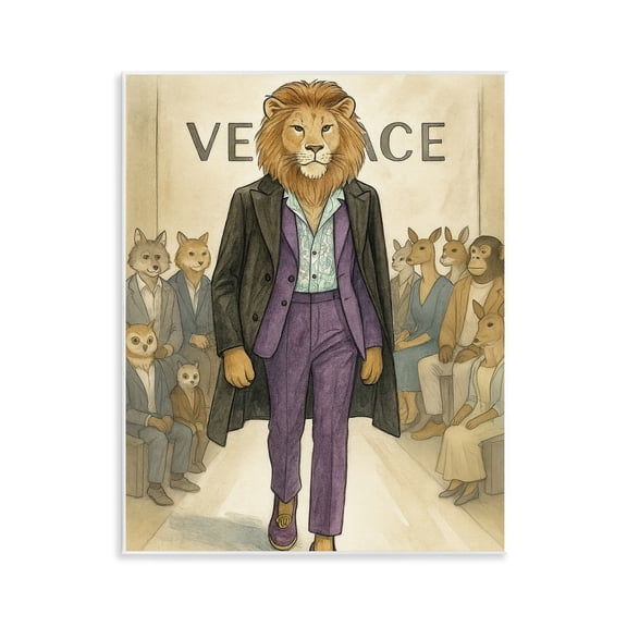 Stupell Industries Fashion Runway Lion Wall Plaque Art, design by Grotto Studios