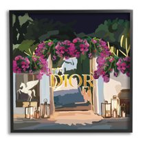 Stupell Industries Fashion Shop Landscape Botanical & Floral Painting Black Framed Art Print Wall Art, 12 x 12