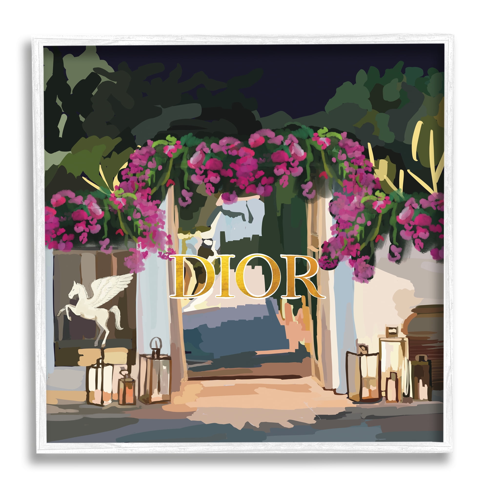 Stupell Industries Fashion Shop Landscape Botanical & Floral Painting White Framed Art Print Wall Art, 24 x 24