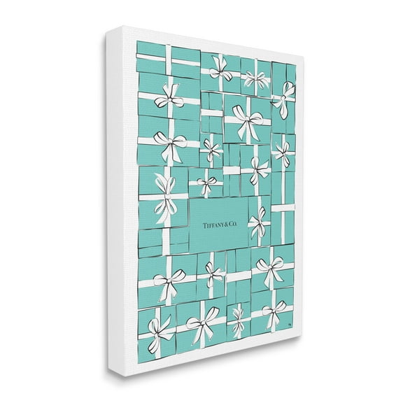 Stupell Industries Fashion Stacked Designer Gift Boxes and Bows Beauty & Fashion Painting Gallery Wrapped Canvas Art Print Wall Art, 16 x 20