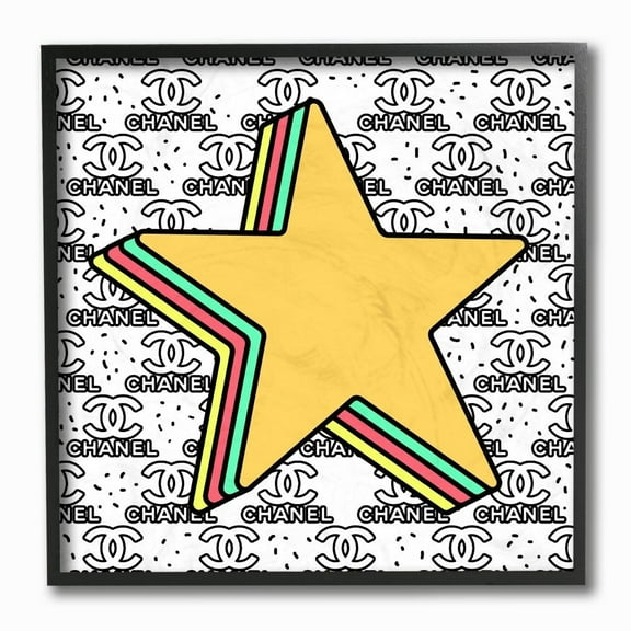 Stupell Industries Fashion Star Symbol over Glam Pattern Designed by Ziwei Li