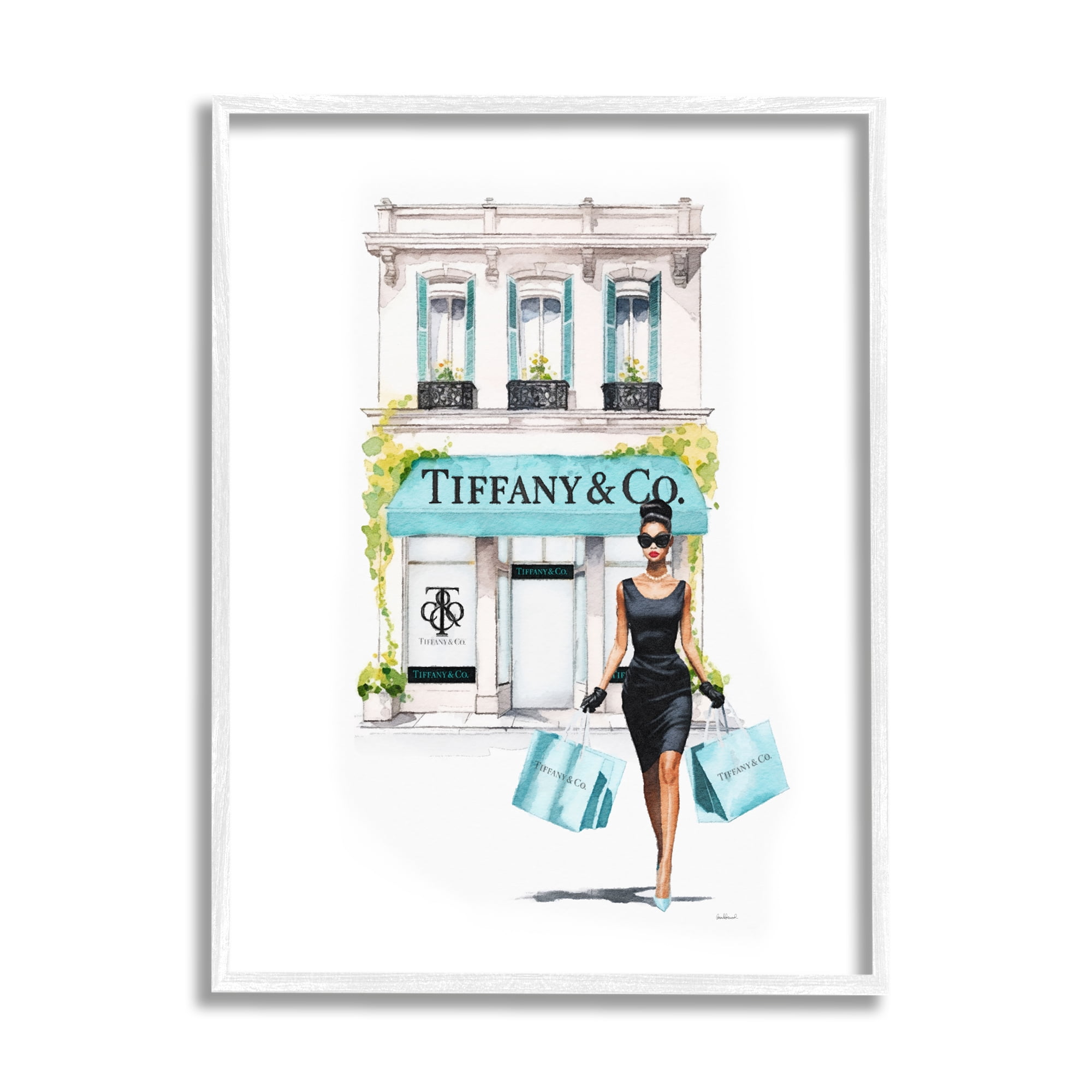 Stupell Industries Fashion Storefront Shopping Town & City Painting White Framed Art Print Wall Art, 24 x 30
