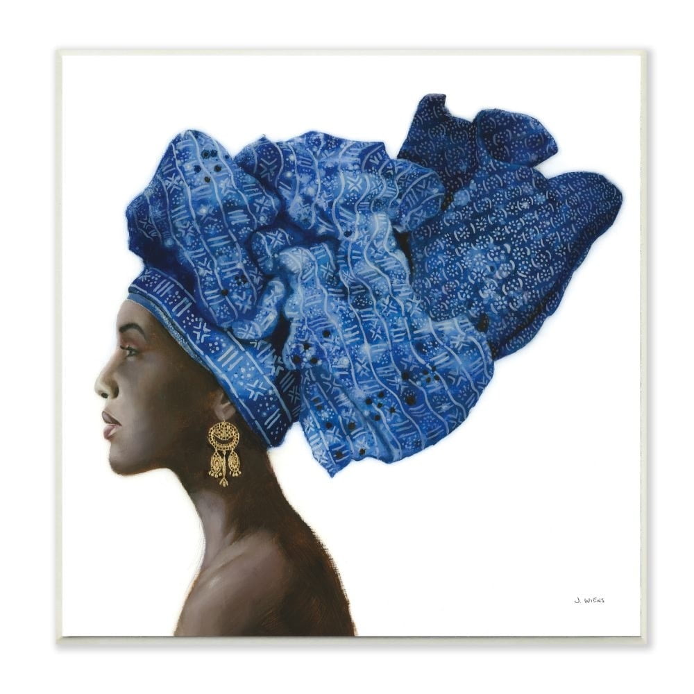 Stupell Industries Fashion Strong Female Portrait Patterned Head Wrap Artwork Graphic Art Unframed Art Print Wall Art, 12x12, by James Wiens