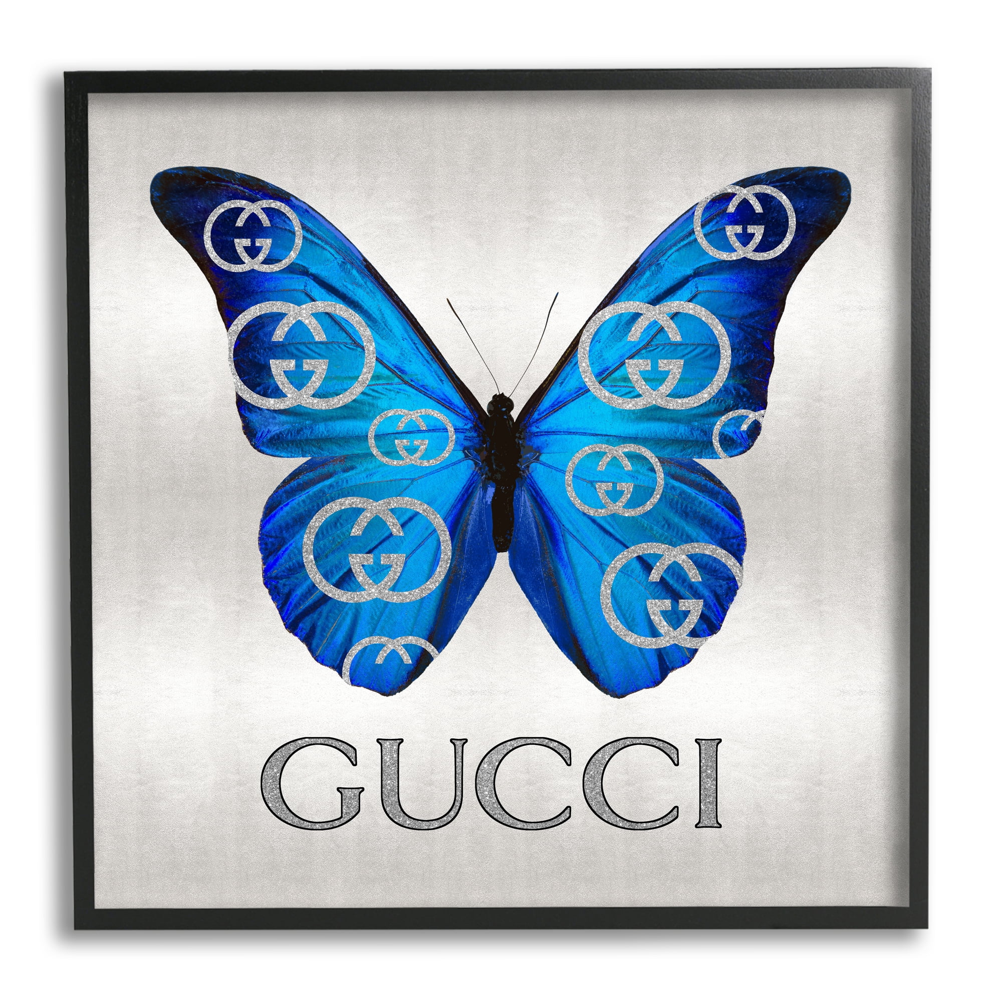 Stupell Industries Fashion Symbol Butterfly Animals & Insects Painting Black Framed Art Print Wall Art, 12 x 12