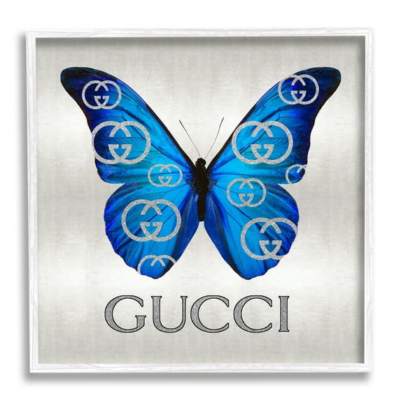 Stupell Industries Fashion Symbol Butterfly Animals & Insects Painting White Framed Art Print Wall Art, 17 x 17