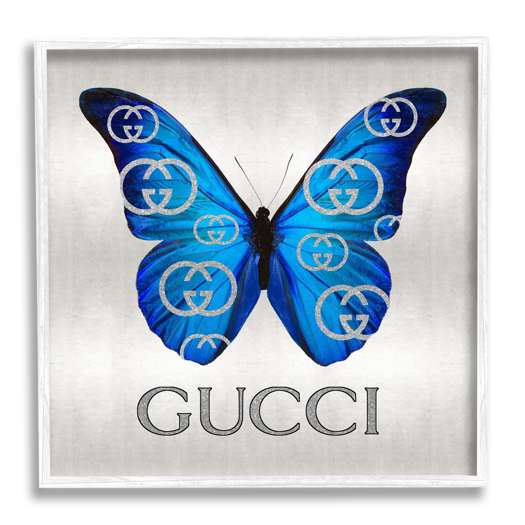 Stupell Industries Fashion Symbol Butterfly Animals & Insects Painting White Framed Art Print Wall Art, 24 x 24