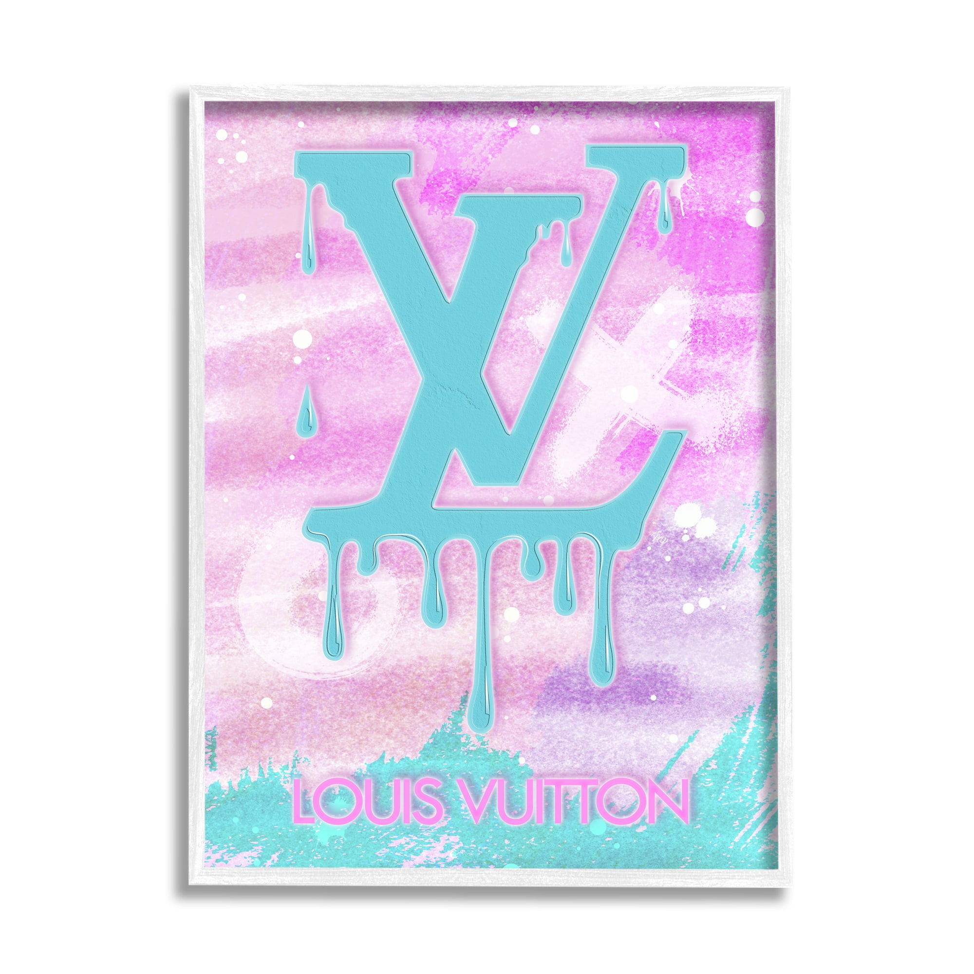 Stupell Industries Fashion Symbol Dripping Typography Painting White Framed Art Print Wall Art, 16 x 20