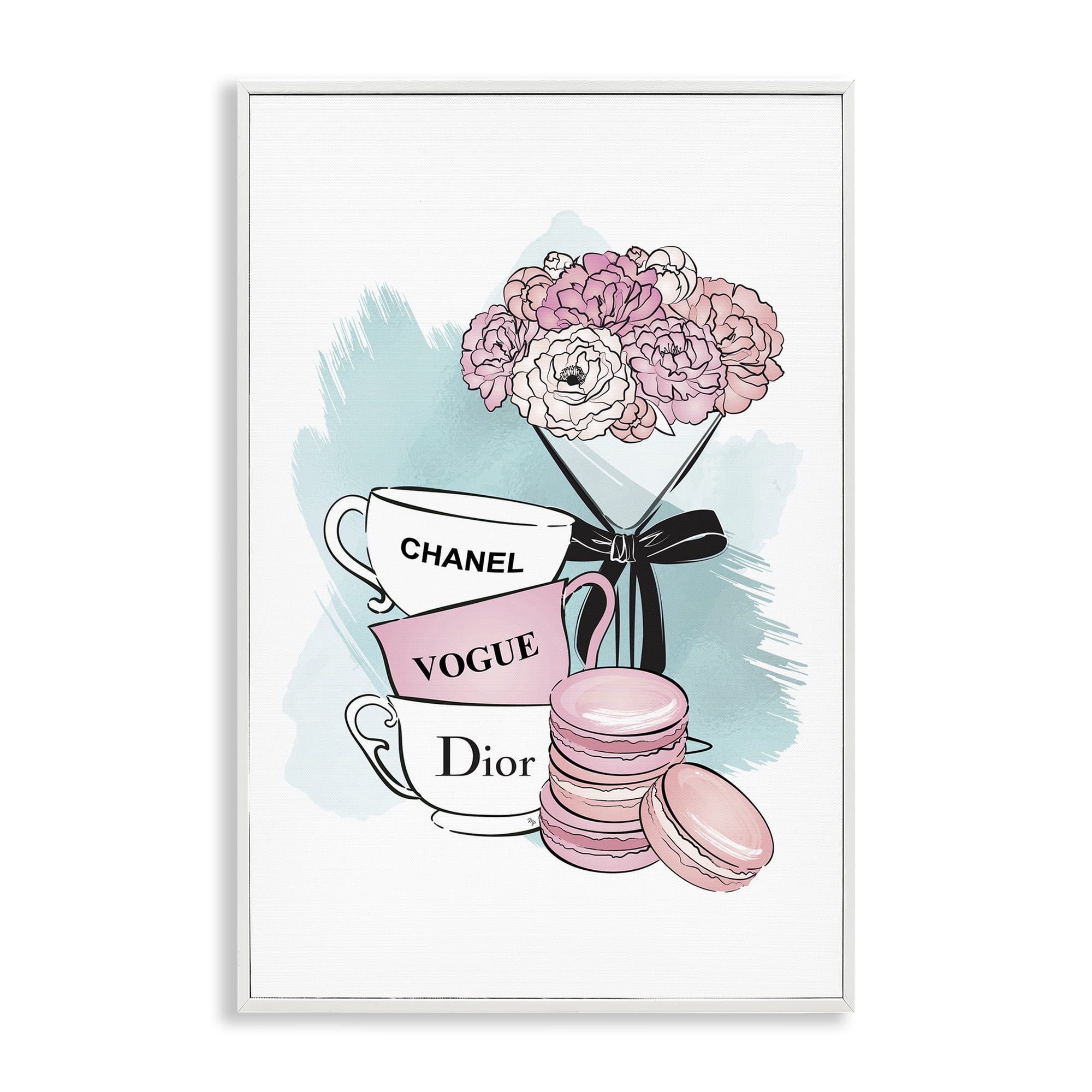 Stupell Industries Fashion Tea Party Food & Beverage Painting White Framed Art Print Wall Art, 20 x 30