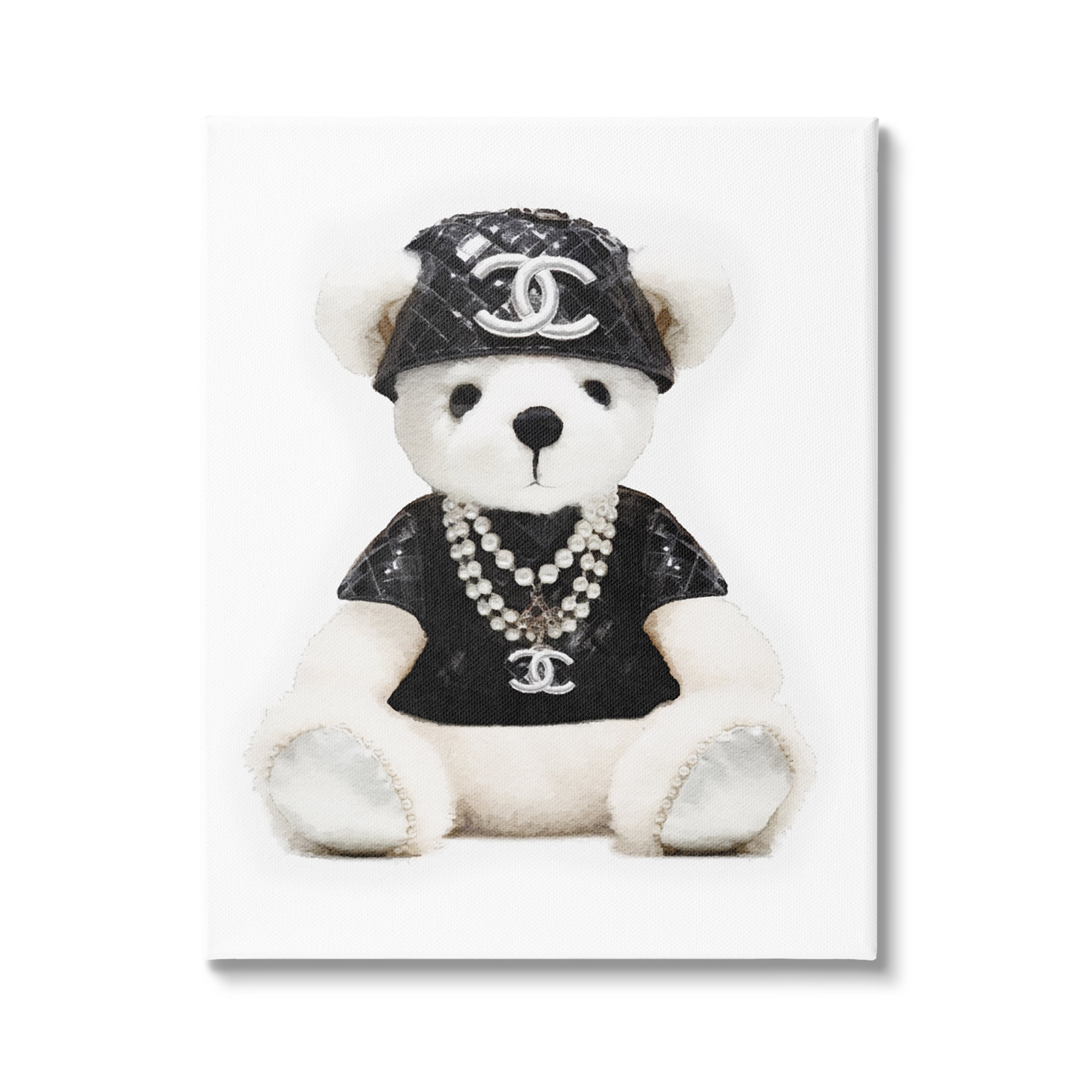 Stupell Industries Fashion Teddy Bear Beauty & Fashion Painting Gallery Wrapped Canvas Art Print Wall Art, 30 x 40