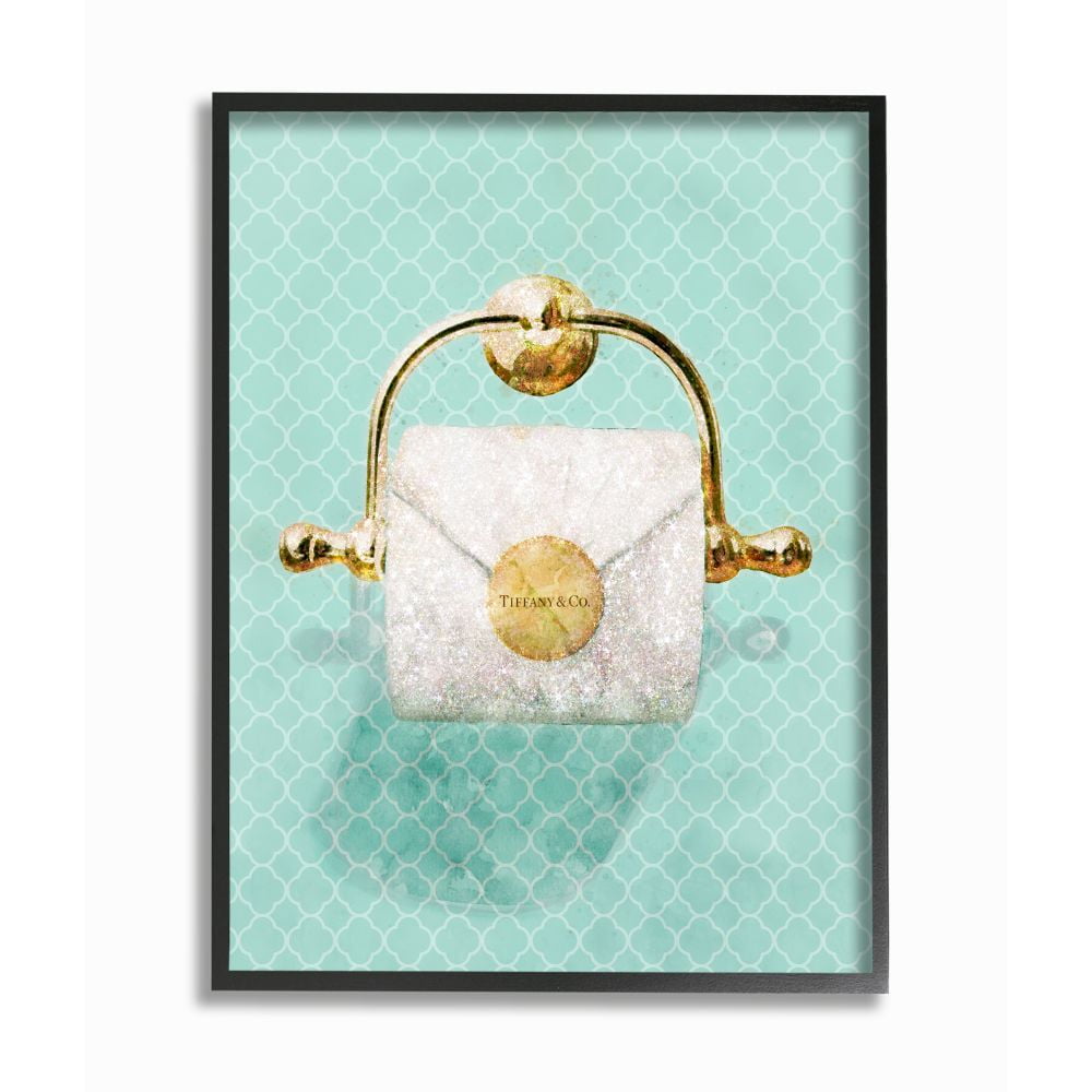 Stupell Industries Fashion Toilet Paper Roll Iconic Blue Designer Glam Designed by Ziwei Li