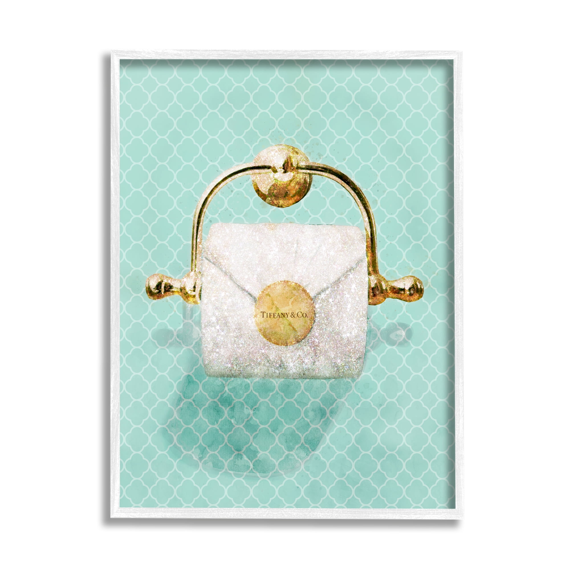 Stupell Industries Fashion Toilet Paper Roll Iconic Blue Designer Glam Graphic Art Framed Art Print Wall Art, 24x30, By Ziwei Li