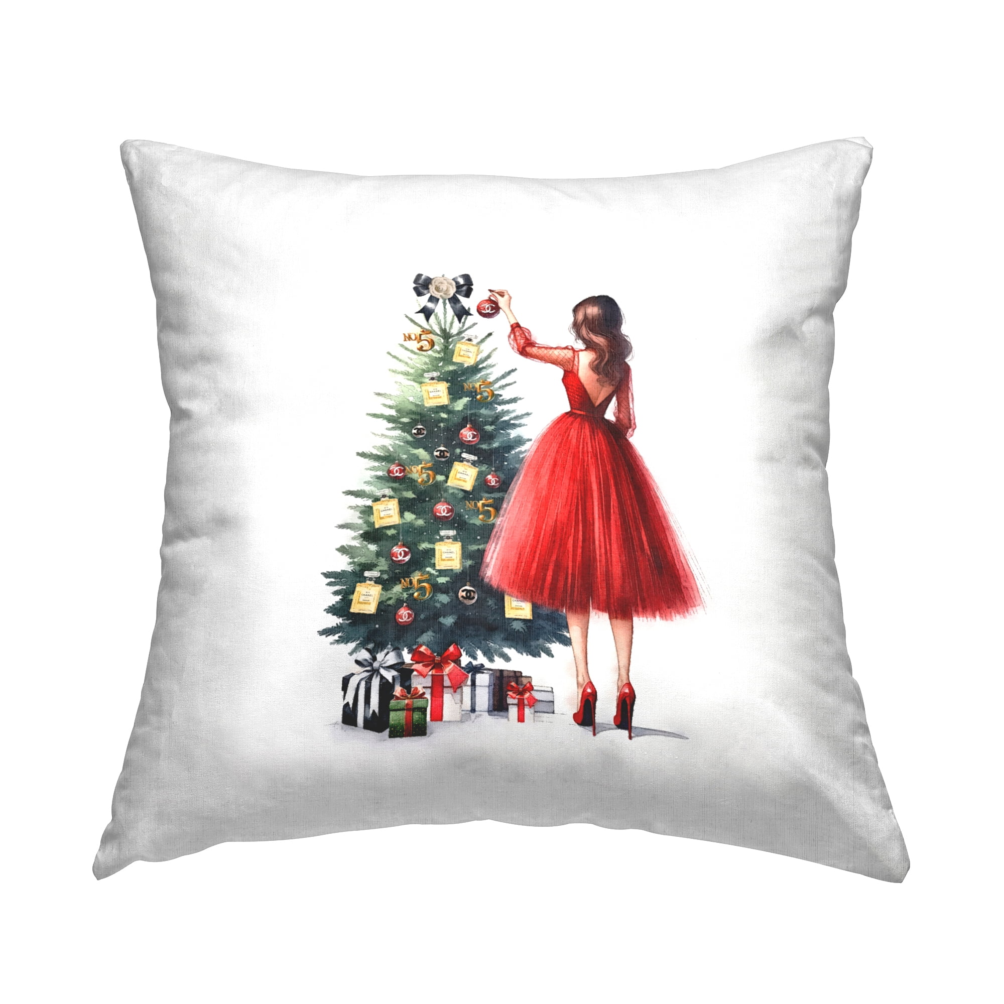 Stupell Industries Fashion Tree Ornaments Decorative Printed Throw Pillow, 18 x 18