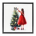 thumbnail image 1 of Stupell Industries Art Deco Fashion Tree Ornaments Black Floating Frame Canvas Art, 18 x 18, by Amanda Greenwood, 1 of 8