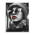 thumbnail image 1 of Stupell Industries Fashion Woman Red Lips Glam Sunglasses Fur Coat, 10 x 15, Design by Ziwei Li, 1 of 4